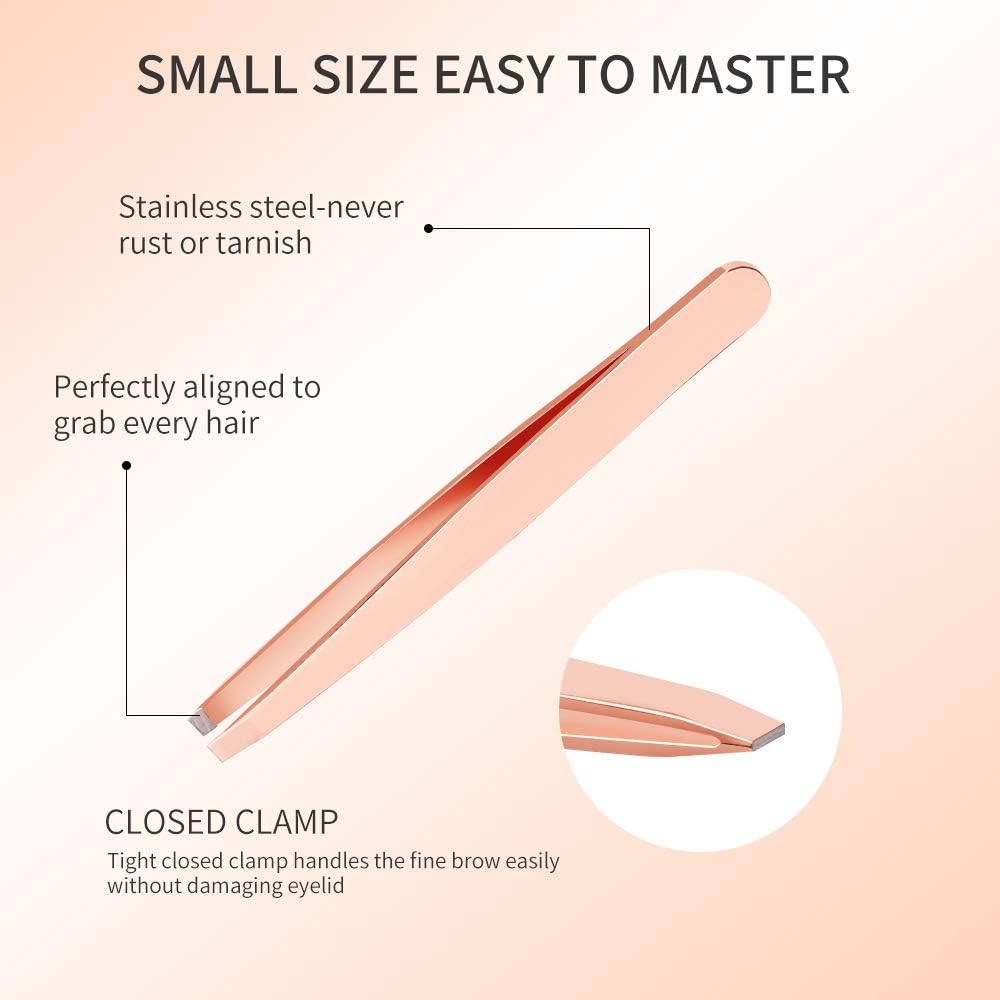 Arroyner 3Pcs Eyelashes Tool Fake Lash Applicator Lash Tools Fake Eyelashes Scissors (Rose Golden)