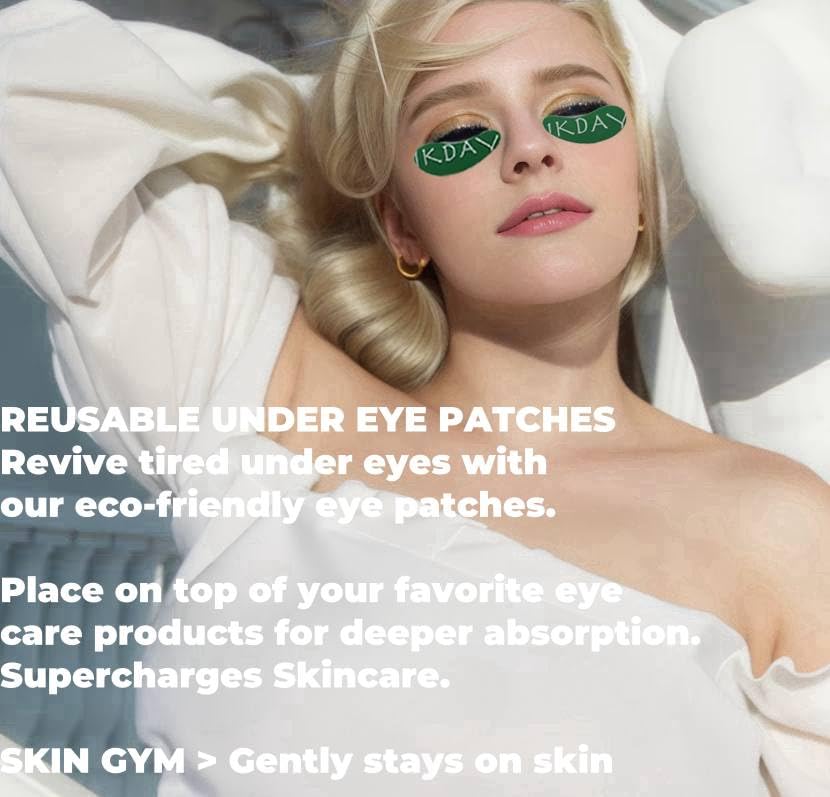 Silicone Eye Patches Reusable Under Eye Patches | Forever Eye Mask Reusable Eye Gel Pads | Eye Patches for Wrinkles &Puffy&EyesDark Circles| Great Skincare Routine for Face (Green -1pair)