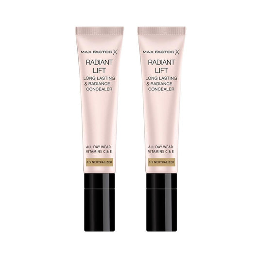 2 x Max Factor Radiant Lift Long Lasting Concealer 7ml - 0.5 Neutralizer