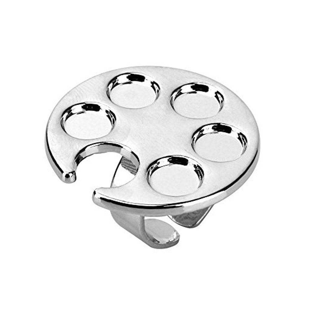 2 Pieces Mini Nail Art Polish Holder Nail Art Palette Rings Nail Palette Finger Rings