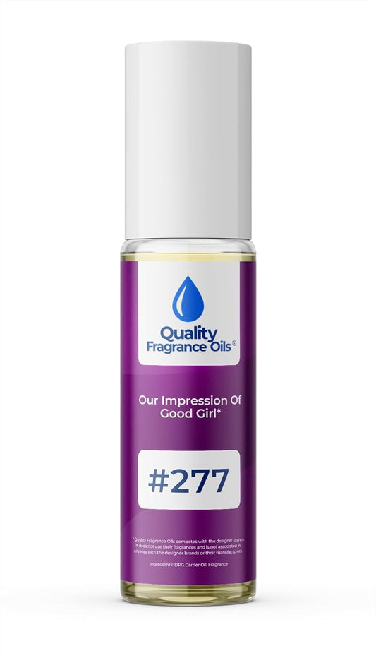 Quality Fragrance Oils' Good Girl Impression #277 | Long-Lasting Perfume Oil, Alcohol-Free, Strong Scent, 10ml Roll-On | Affordable Alternative to Designer Fragrances