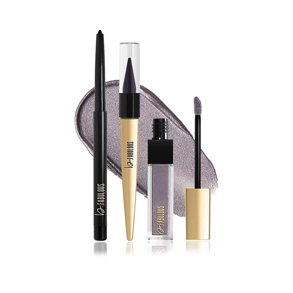b.Fabulous 3-Piece Eye Kit, Longwear Makeup, The Mauves