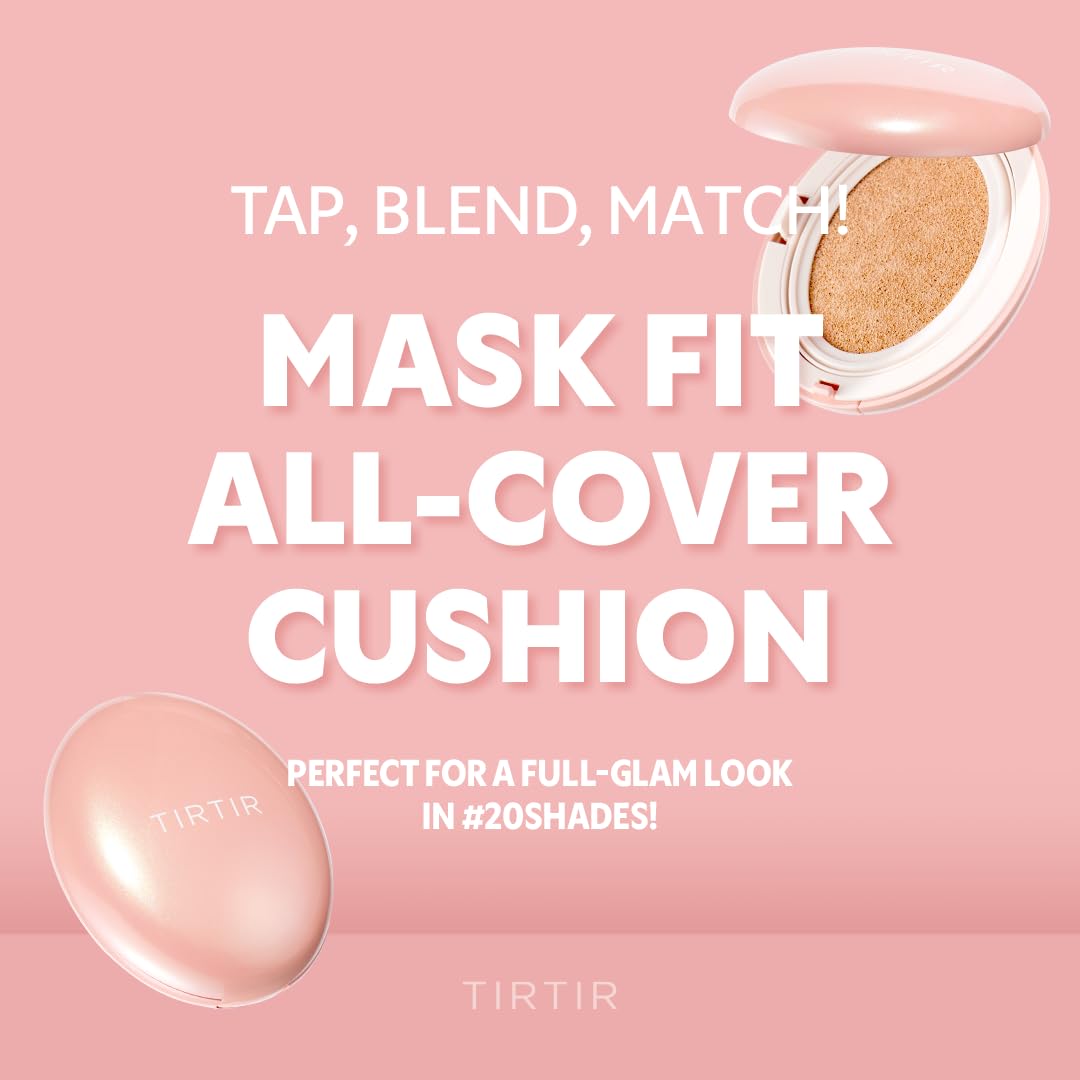 [*Mini Size*] TIRTIR All Cover Pink Cushion | Korean Cushion Foundation, (#21N Ivory, 0.15 Fl Oz)