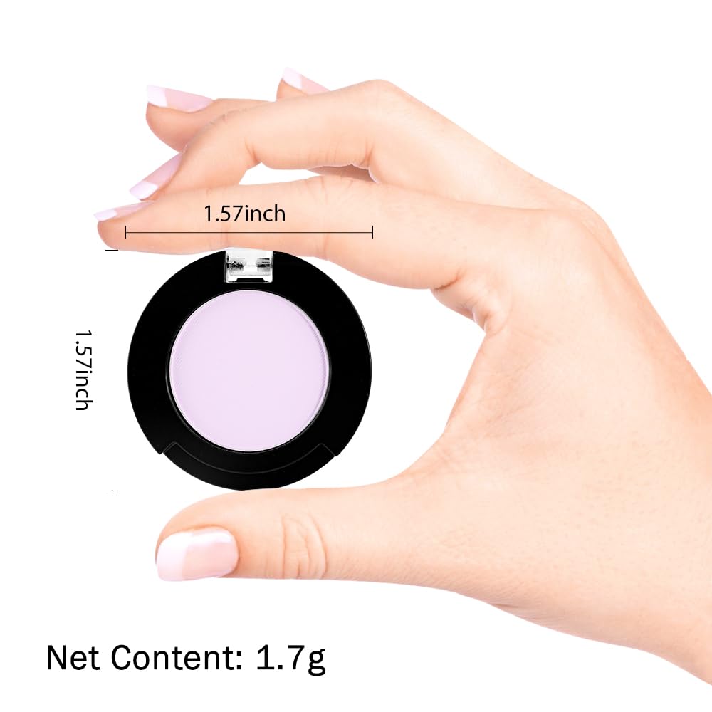 Monochrome Matte Eyeshadow Makeup Palette, Highly Pigmented Light Purple Eyeshadow Palette, Matte Pressed Powder Eye shadow Makeup, Single Vegan Eye Shadow, Daily Evening Women Girls Eyeshadow Gift12#