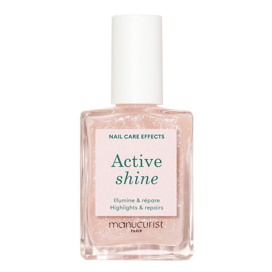 Manucurist Active Shine Illuminating & Care Nail Polish - Nail Concealer - No Lamp - Ultra-Shiny 2 in 1 Nude Gel Polish: Nail Strengthener and Growth, Highlighter & Care - Damaged Nails Repair