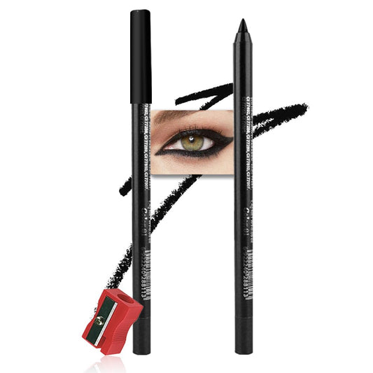 evpct Black Eyeliner Pencils for Eyes, Black Colored Eye Liner Pencil Pen Makeup Waterproof Smudge Proof, Colored Gel Waterline Eyeliner Liquid, Face Eye Paint Stick Lipstick Halloween Makeup 01
