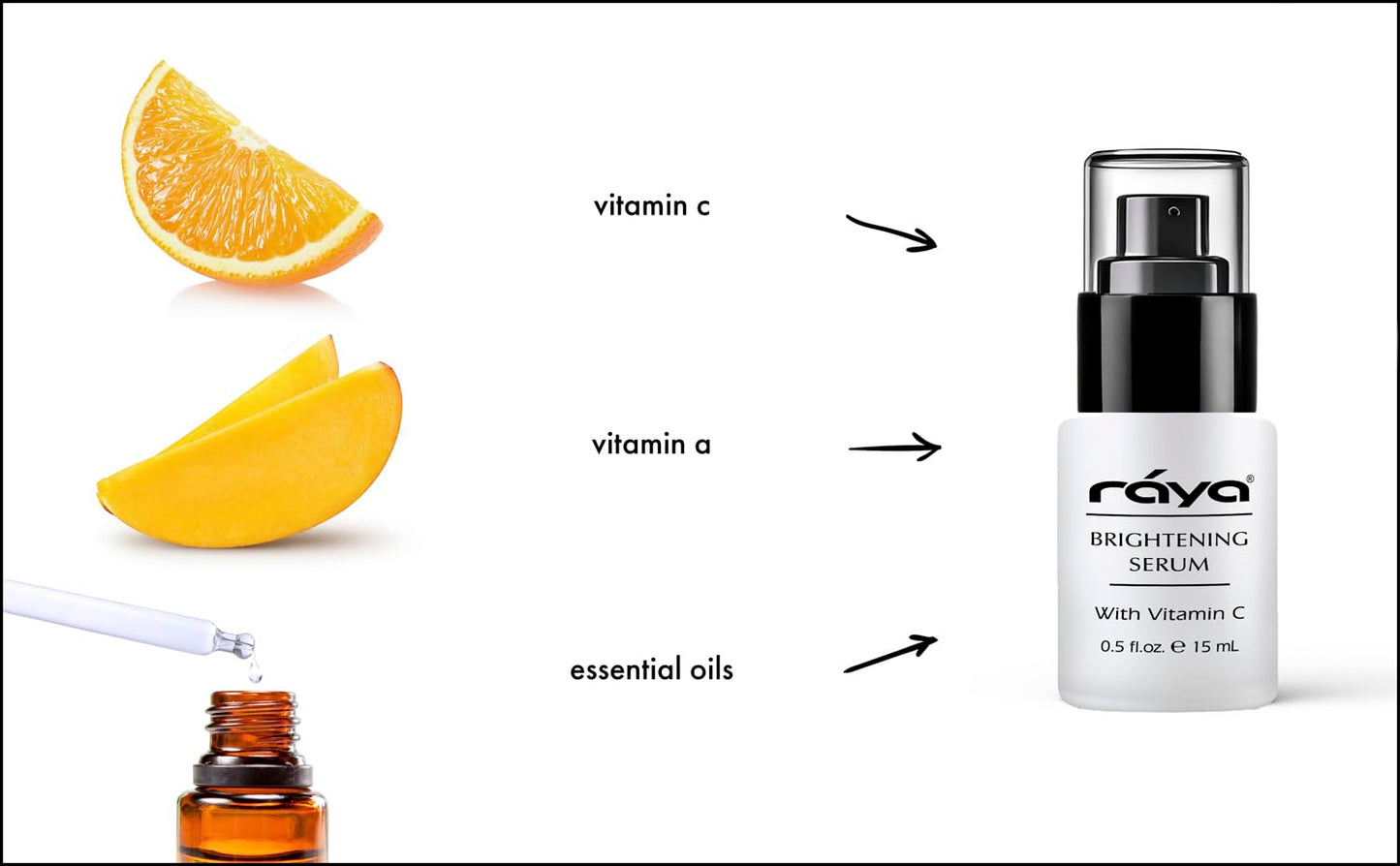 RAYA Brightening Serum (517) | Brightening and Color Restoring Facial Treatment for All Non-Sensitive Skin | Made with Vitamin-C and Vitamin-A
