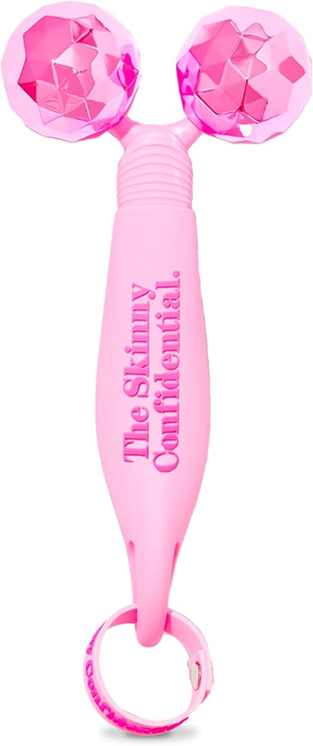 The Skinny Confidential Face Roller - Pink Balls Eye & Facial Roller Massager - Face Massage Tools Skincare for Wrinkles & Fine Lines, Sculpt, Contour, Tighten & De-Puff Skin