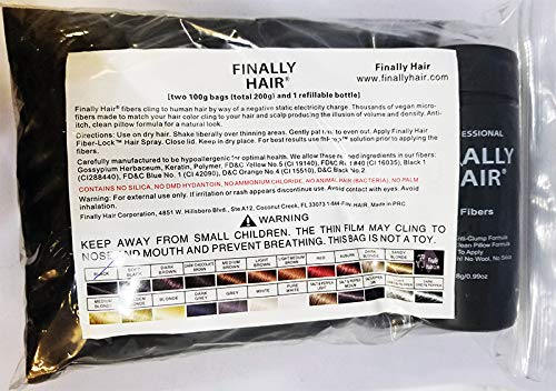 Hair Building Fibers 200 Grams 7 Oz. With Bottle By Finally Hair 50g*4 (Medium Brown)