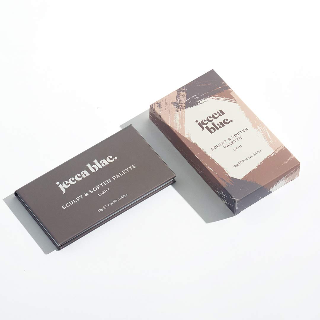 Jecca Blac Sculpt and Soften Contour Palette, Creamy Formula with Natural Finish, Medium Coverage, Gender Neutral and LGBTIQA+ Inclusive Make Up, Light, 12g