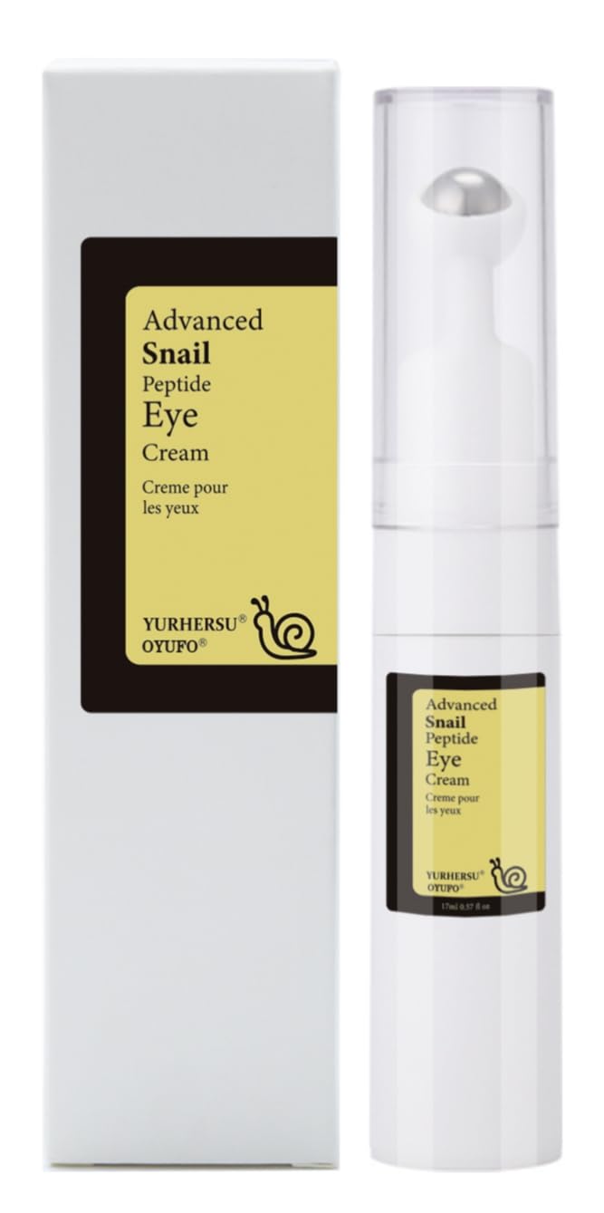 New Snail Peptide Eye Cream for Fine Lines, Dark Circles and Puffiness, With 73% Snail Mucin Filtrate & 2% Nicotinamide, Moisturizing, Hydrating, Firming, Brightening, 360° Massage Ball; YS-WN