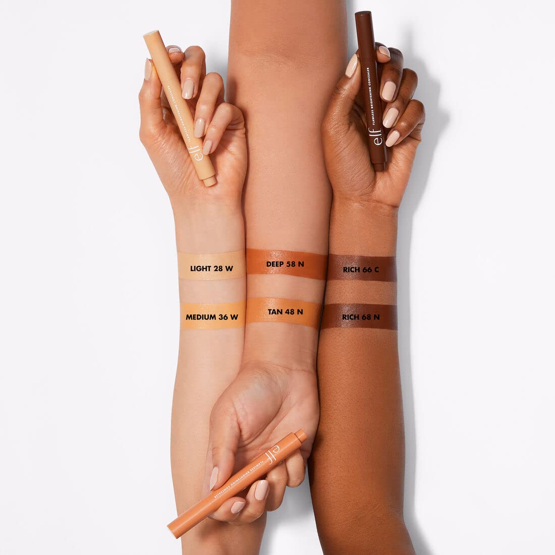 e.l.f. Flawless Brightening Concealer, Illuminating & Highlighting Face Makeup, Conceals Dark Under Eye Circles, Deep 58 N, 0.07 Fl Oz