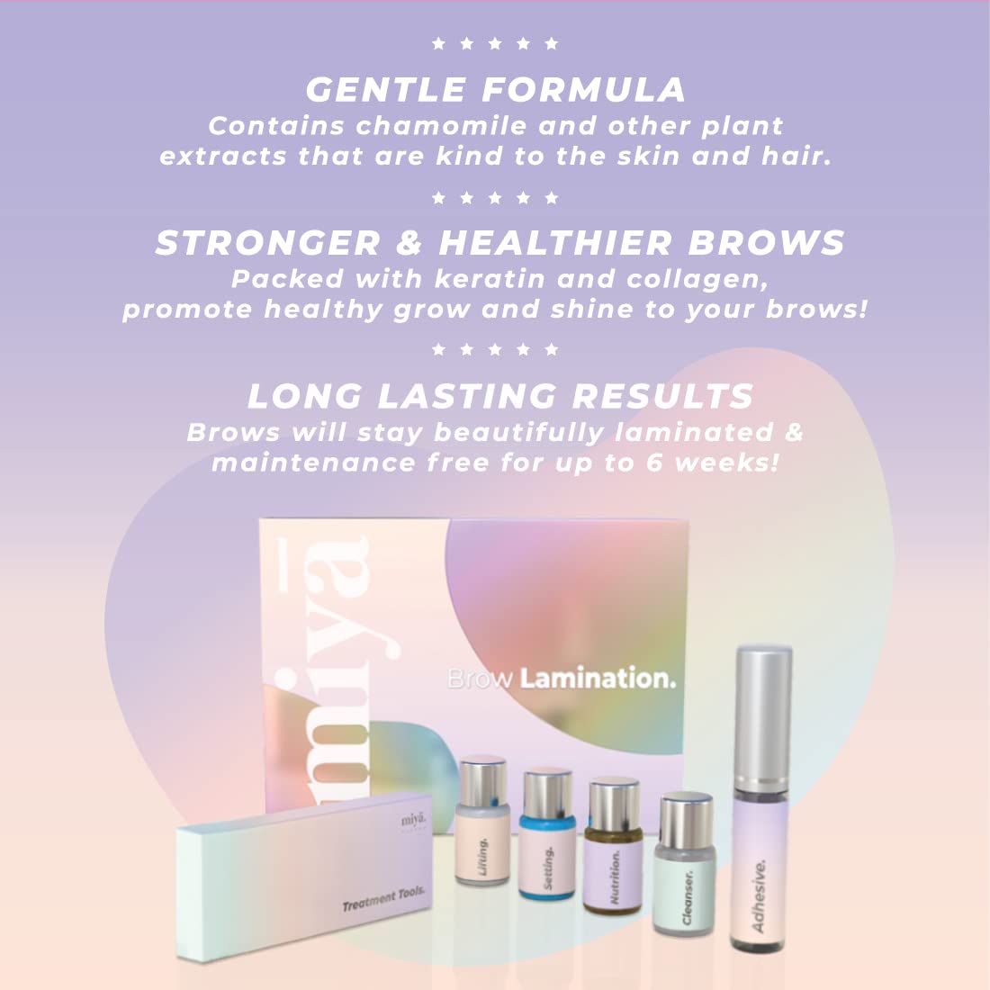 Brow Lamination Kit | Professional Eyebrow Lamination with Keratin | DIY Brow Lift Kit | Fuller, Thicker Brows for 6 weeks | Includes Easy to Use Instruction, Treatment Tools & Brushes