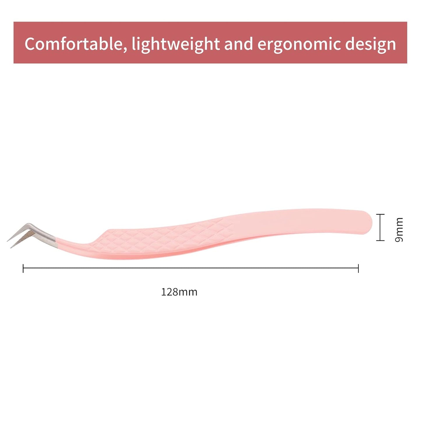 Eyelash Tweezers for Extensions Fiber Tip Lash Tweezers Professional Lash Extension Tweezers for Volume Fans &isolation & Pick up Single Lashes Volume Lash Tweezers Pink