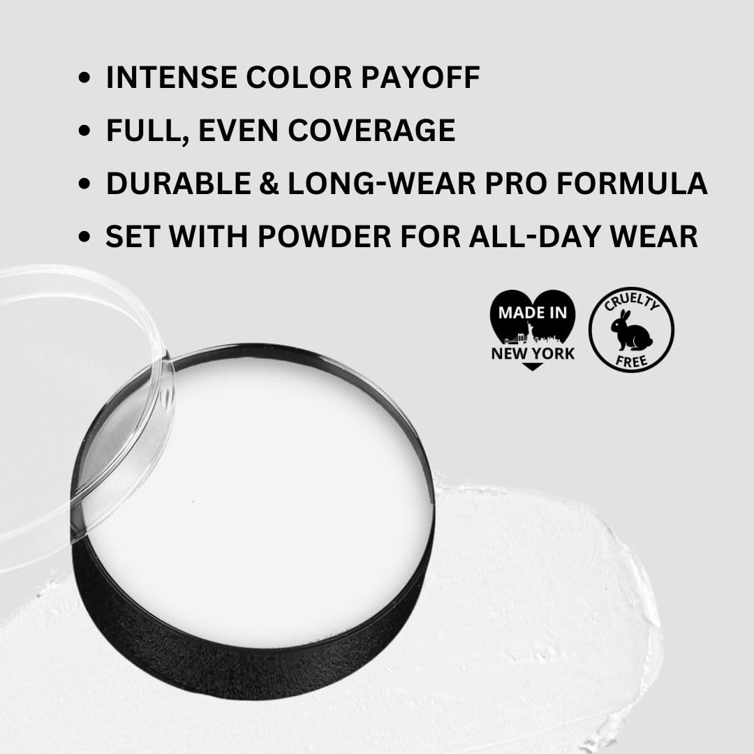 Mehron Makeup Color Cups | Stage, Foundation, Face Paint, Body Paint, Halloween | Face Paint Makeup | Greasepaint .5 oz (14 g) (Clown White)
