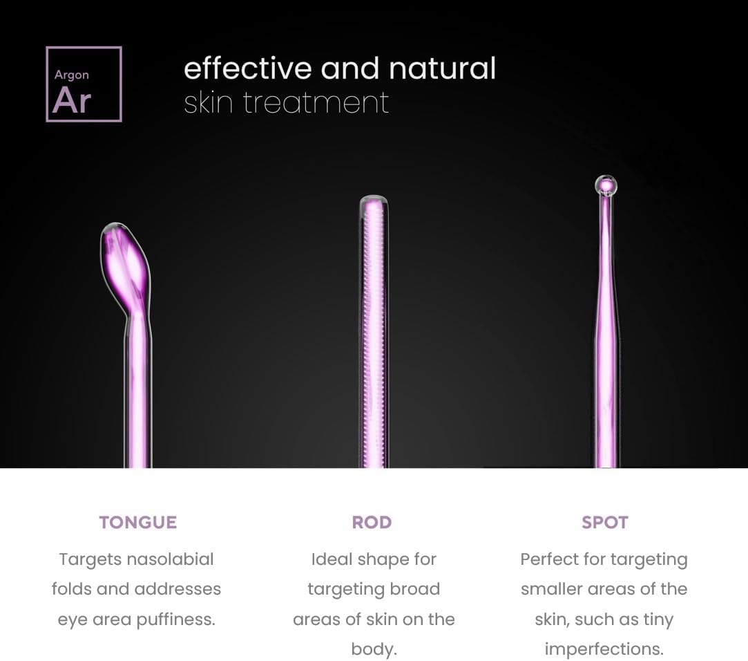 NuDerma Professional Skin Therapy Wand - Portable Skin Therapy Machine with 6 Neon & Argon Wands – Boost Your Skin – Clear Firm & Tighten