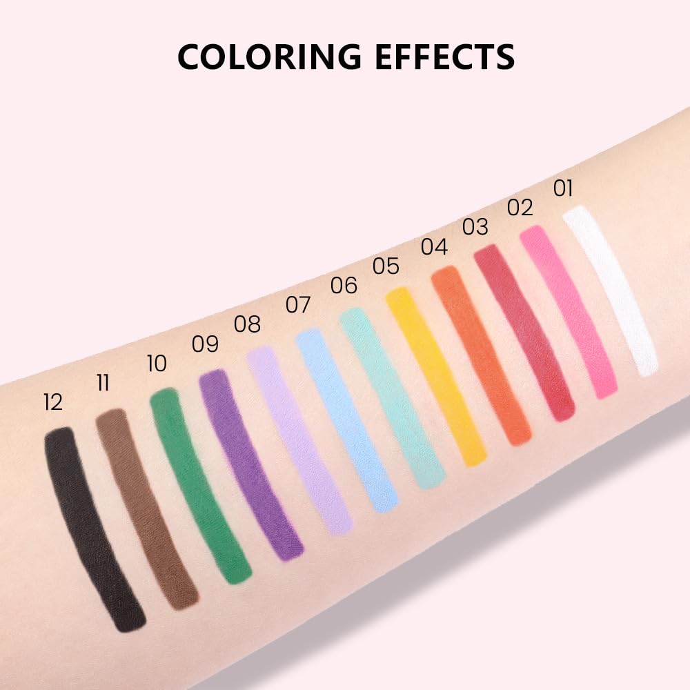 evpct Peach Red Eyeliner Pencils for Eyes, Peach Red Colored Eye Liner Pencil Makeup Waterproof Smudge Proof, Colored Gel Waterline Eyeliner Liquid, Face Eye Paint Stick Lipstick Halloween Makeup 03