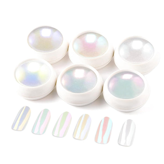 Chrome Nail Powder - Pearl Chrome Nail Powder Glitter Powder, Aurora Chrome Nail Powder Ice Translucent Iridescent Mermaid Pigment Dust Nail Powder Kit For Manicure Decoration DIY
