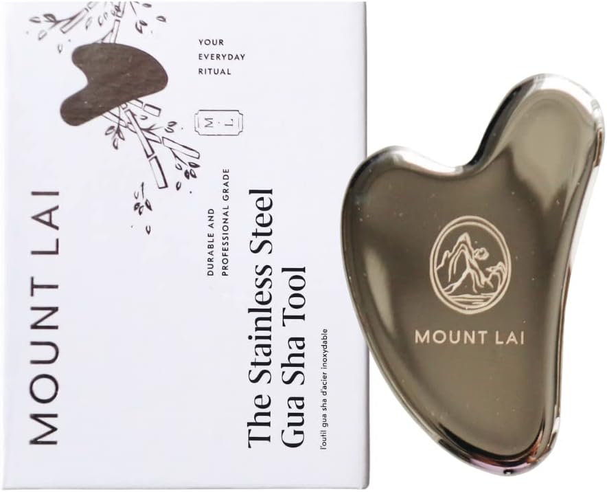 Mount Lai Stainless Steel Gua Sha Facial Tool – The Element of Refinement – Professional Grade Steel Face Sculpting Tool for Lymphatic Drainage, Puffiness Reduction & Refined Results