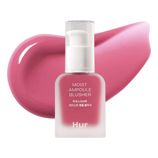 Moist Ampoule Blusher with 50% Moisture Essence | Hydrating & Long-Lasting Blush | 0.68fl.oz (9 Shades) - Pink Rosie