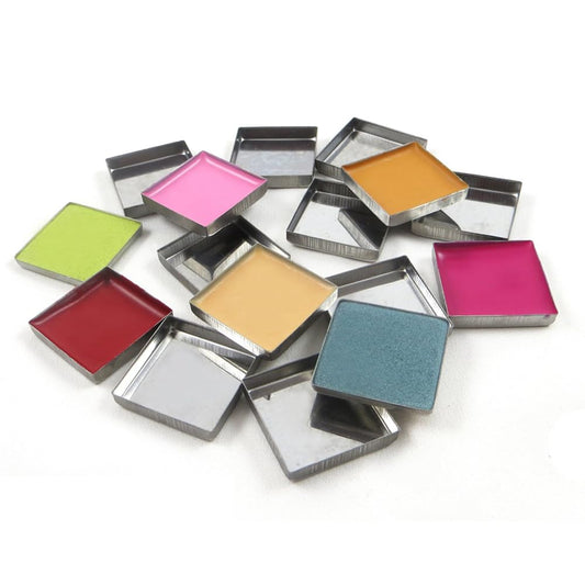 Silver Empty Square Metal Pans 60 Pack for Eyeshadow Palette Magnetic Makeup Palette (26mm)