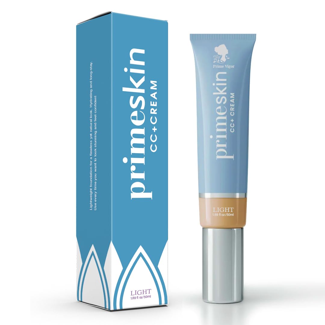 Primeskin Cc Cream for Older Women,Korean Cc Cream, Self Adjusting for Mature Skin, Satin Skin Korean 1.69 Fl Oz/50ml (LIGHT)