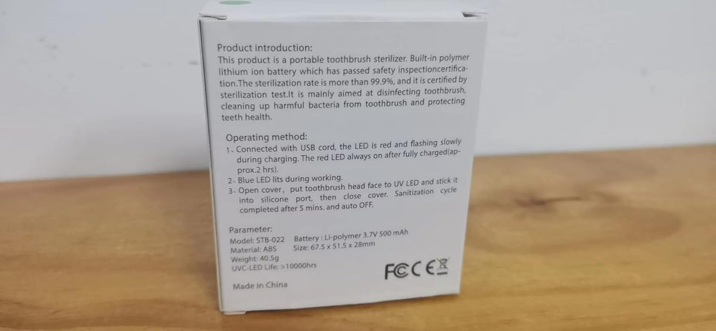 Toothbrush Holder, Toothbrush Cleaner Case, Portable USB Charging Toothbrush Cover with U V-C Light, Travel Toothbrush Holder (White-Fan)