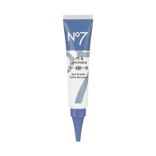 No7 Lift & Luminate Triple Action Eye Cream - Anti-Aging Under Eye Cream for Dark Circles, Puffiness & Wrinkles - Formulated with Vitamin C to Brighten and Refresh Tired Eyes (0.5 Fl Oz)