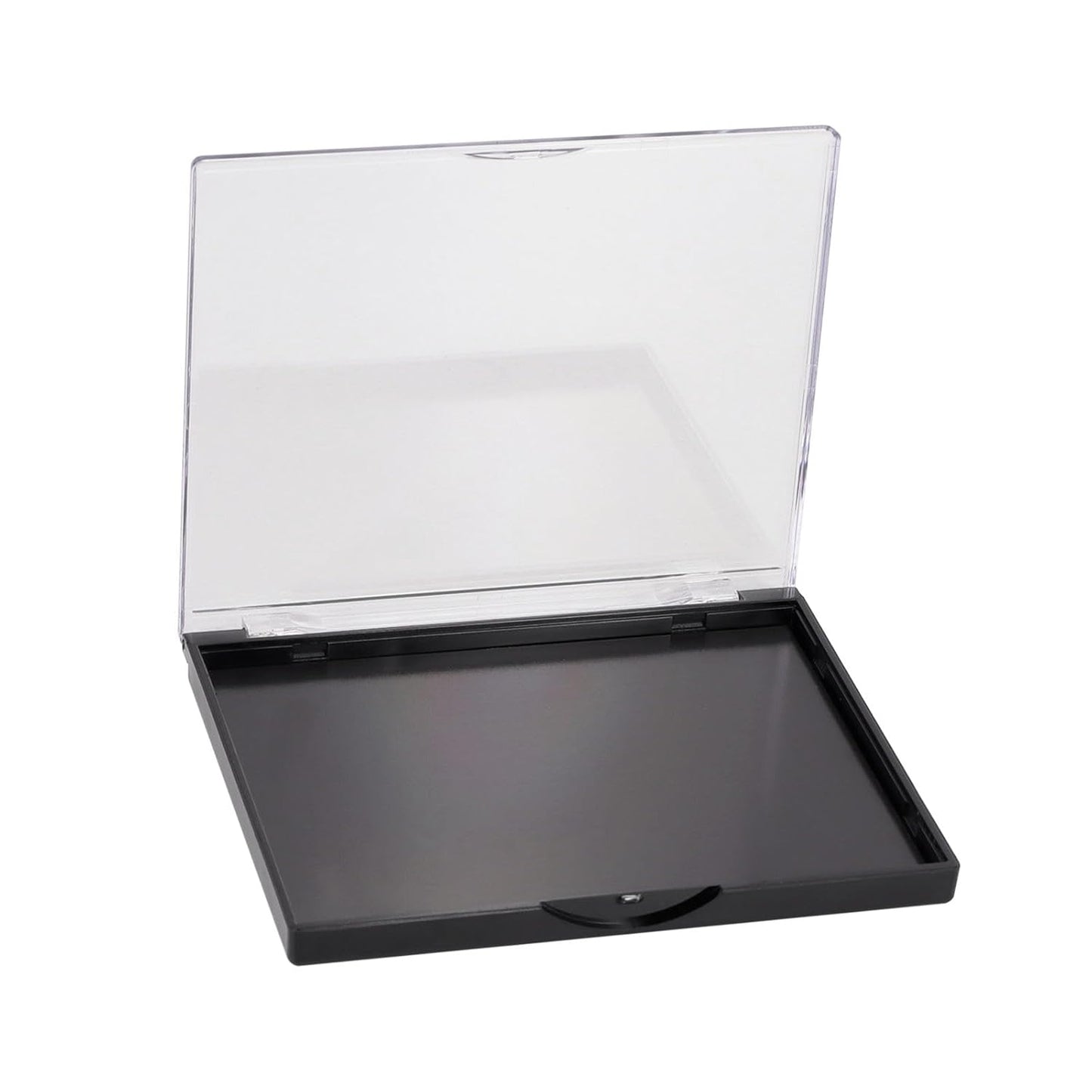 Magnetic Makeup Palette with Clear Top, 3Pack Empty Eyeshadow Pan Dispensing Storage Box with 60Pcs Adhesive Metal Stickers for DIY Cosmetics Lipstick Blush Powder-4.8" x 4"Palette