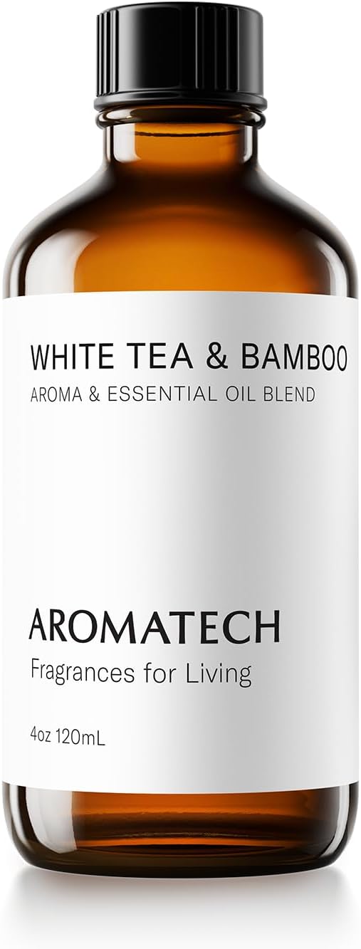 Aromatech White Tea & Bamboo Aroma Essential Oil Blend: Luxury Hotel Inspired Aromatherapy with for Ultrasonic Diffusers & Nebulizers - 4 fl oz, 120 mL