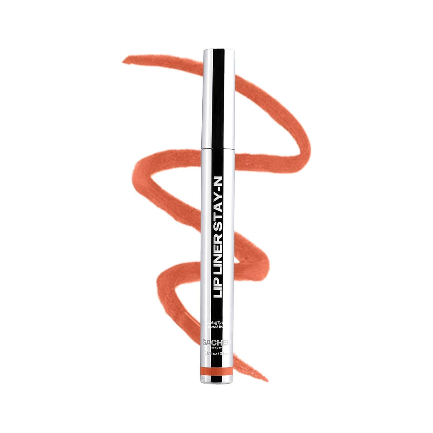 Sacheu Lip Liner STAY-N Peel Off Lip Stain — Long Lasting Matte Lip Tattoo Transfer Proof Lipstain Infused with Hyaluronic Acid & Vitamin E for All Skin Types — Vegan & Cruelty-Free, SINamon