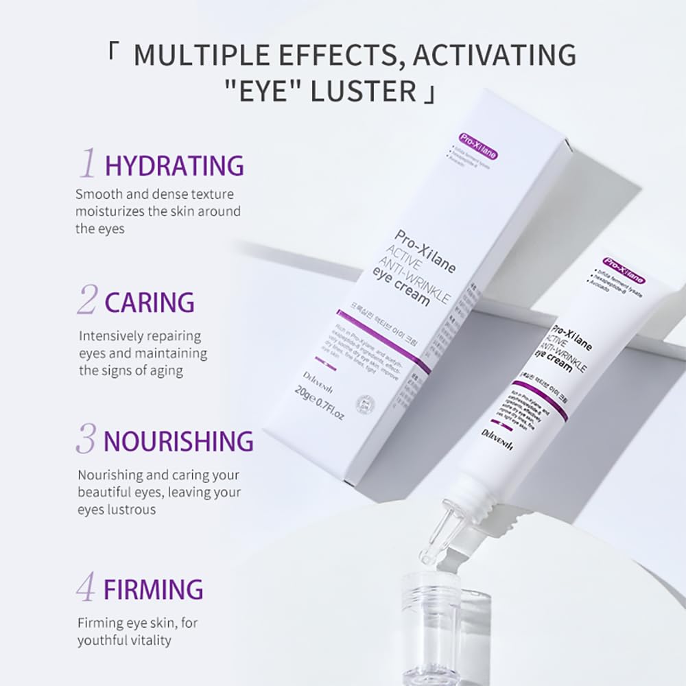 DEleventh Korean Brand Pro-Xilane Active Anti-Wrinkle Eye Cream 20g / Anti-Aging, Anti-Oxidation, Fade Fine Lines, Reduces Wrinkles, Dark Circles & Puffiness for Youthful, Bright Eyes