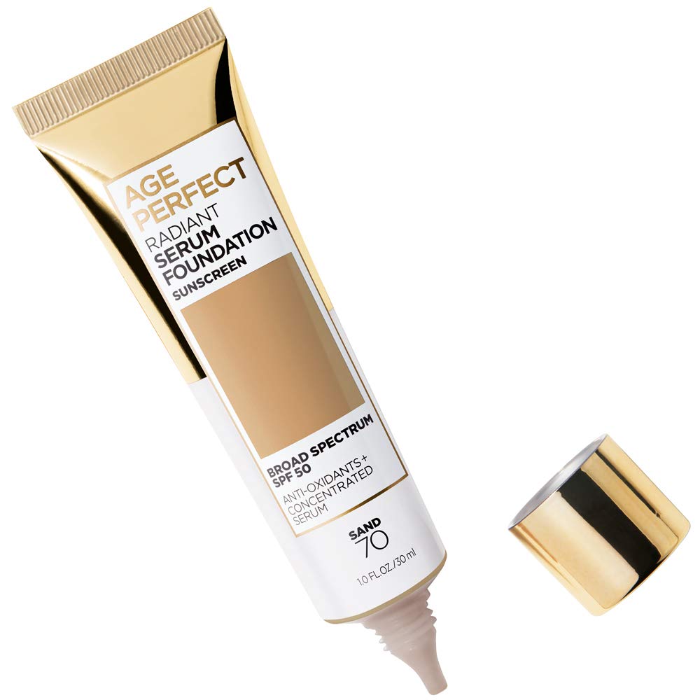L'Oreal Paris Age Perfect Radiant Serum Foundation with SPF 50, Sand, 1 Ounce