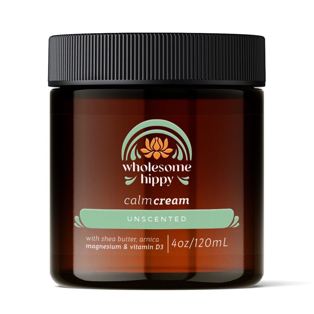 Calm Cream – Unscented Body Butter with Magnesium, Vitamin D3, Shea, Arnica & Turmeric – Vegan Hydrating Moisturizer for Sensitive Skin & Self-Care – 4oz