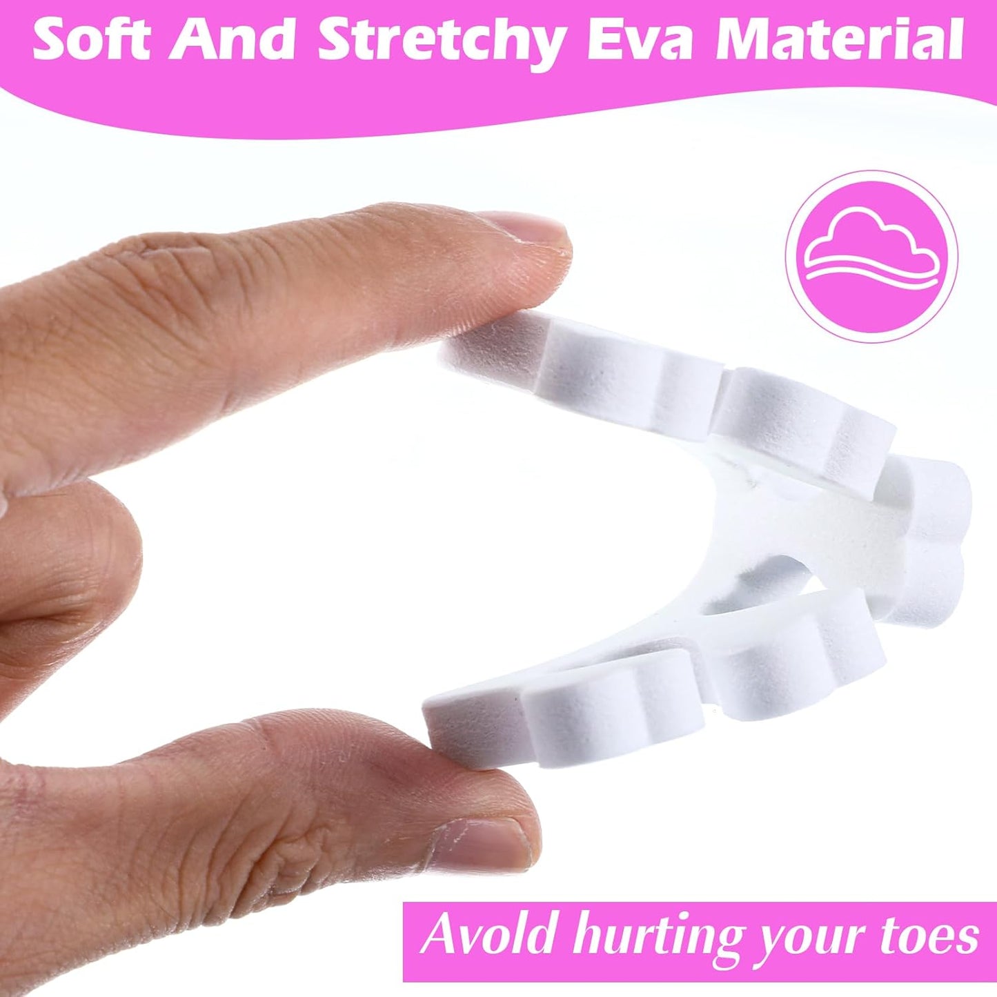 400 PcsToe Separators Pedicure Tool Kit Soft Toe Spacers for Pedicures Spreaders Finger Dividers for Women Men Feet Nail Toenails Art Painting Polish Spa(White)