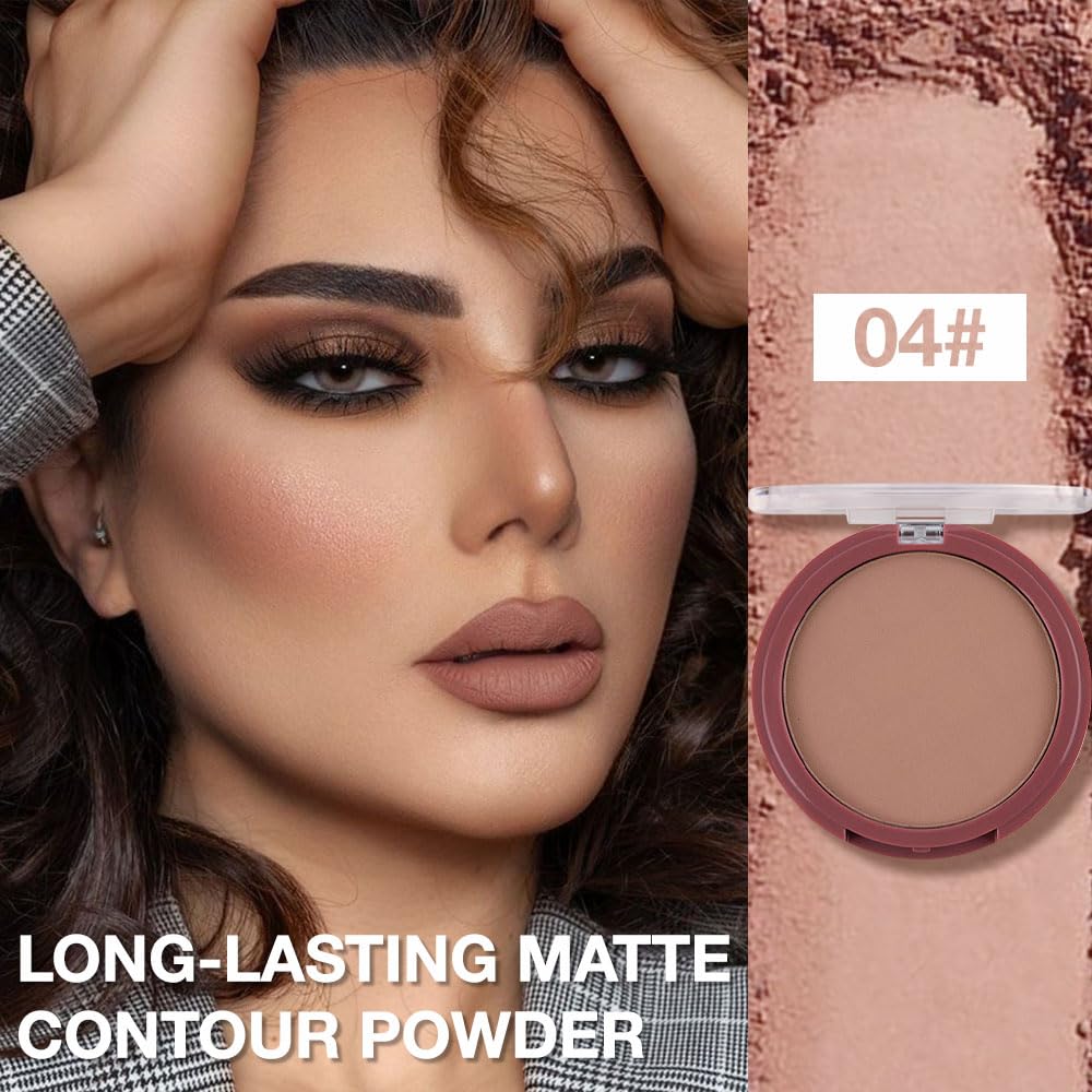 Natural Matte Light Brown Cream Contour Palette – Lightweight, Blendable Monochrome Powder, Base for All Skin Tones, Face Makeup for Women & Men, Vegan & Cruelty-Free, Paleta de Contorno en Crema Mate