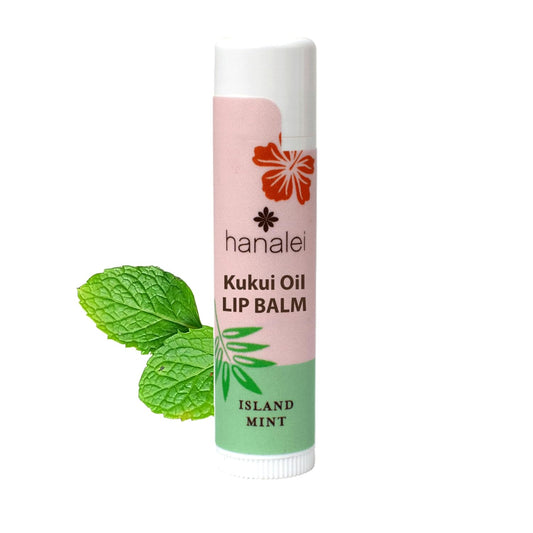 Hanalei Mint Lip Balm & Moisturizer – Natural Kukui Oil & Beeswax for Hydrated, Soothed, Soft Lips – Heals Dry, Chapped, Cracked Skin – Long-Lasting Travel-Friendly Lip Care – Island Mint Flavor