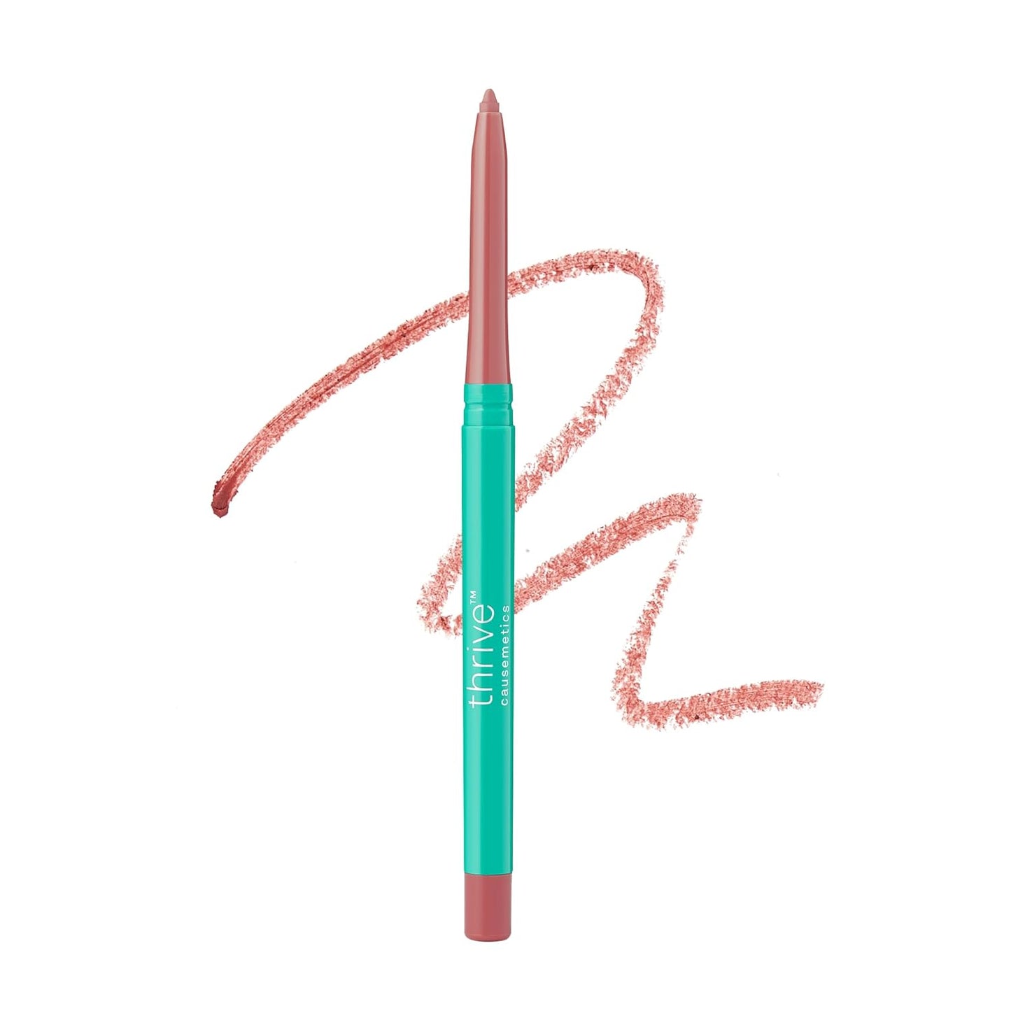 Thrive Causemetics Lip Filler Long-Wearing + Plumping Lip Liner, Shea Butter Hydrating Lip Plumper Retractable Lip Liner Pencil, Built In Sharpener, Vegan & Cruelty Free, Jo (Pink Mauve)