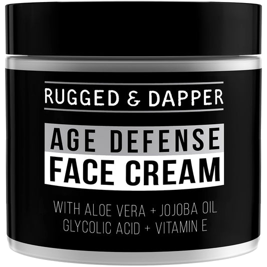 RUGGED & DAPPER - Mens Face Cream with Hyaluronic Acid - Ultra-Hydrating Mens Anti Aging Face Cream- 24 Hour Protection - 4 Month Supply - USA Made