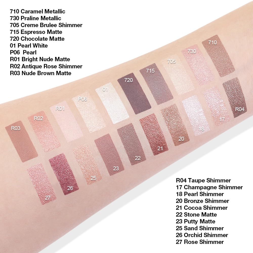 Single Cream Eye Shadow,Nude Brown Matte Natural Monochrome Eyeshadow Palette,Waterproof,Long Lasting Naturing-Looking,Vegan & Cruelty-Free,R04