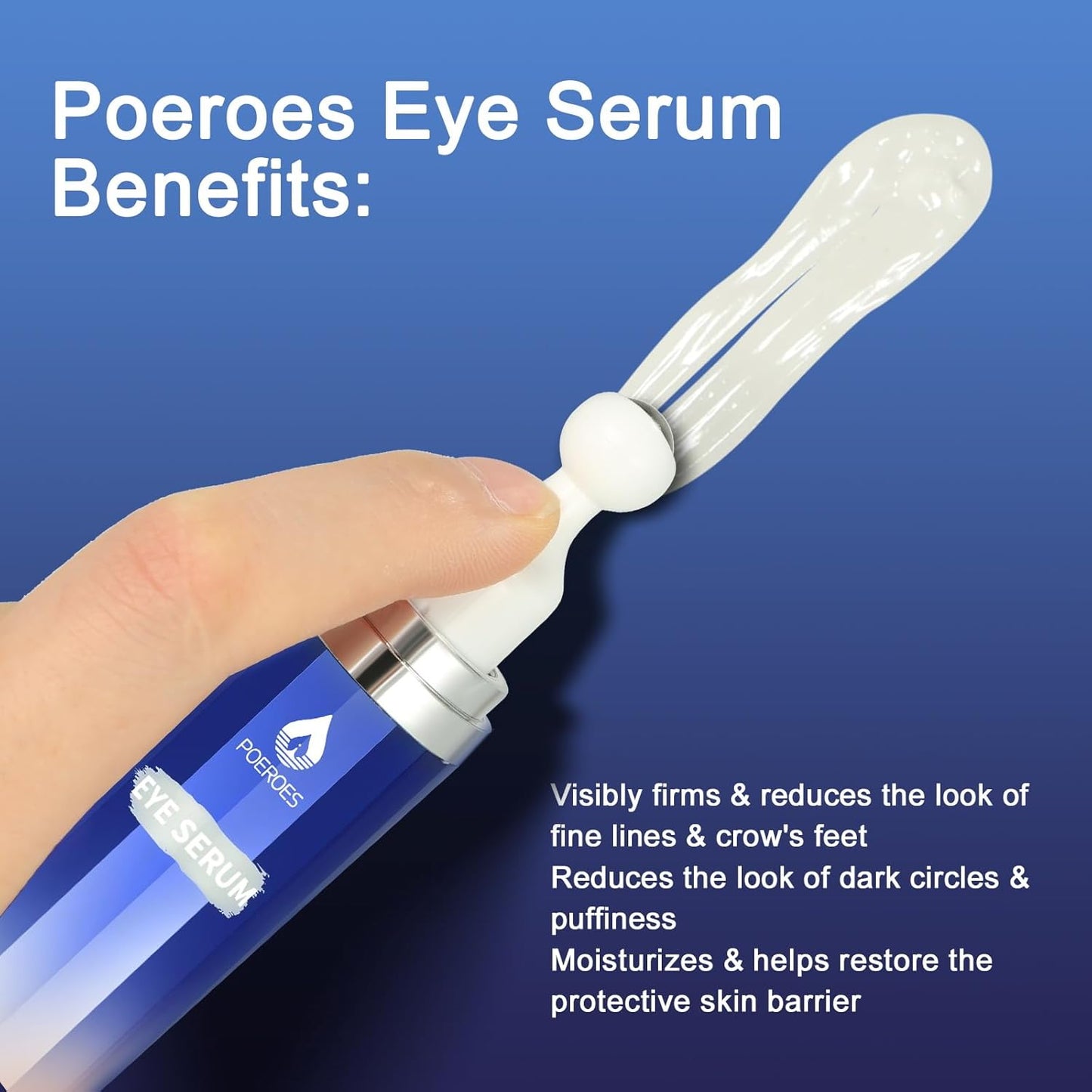 Eye Serum with 8% Caffeine 8% Retinol Hyaluronic Acid Niacinamide peptides for Puffy Eye Bags Fine Lines Dark Circles Wrinkles, Under Eye Cream with 360° Eye Roller Massage Ball, 0.5 fl. oz