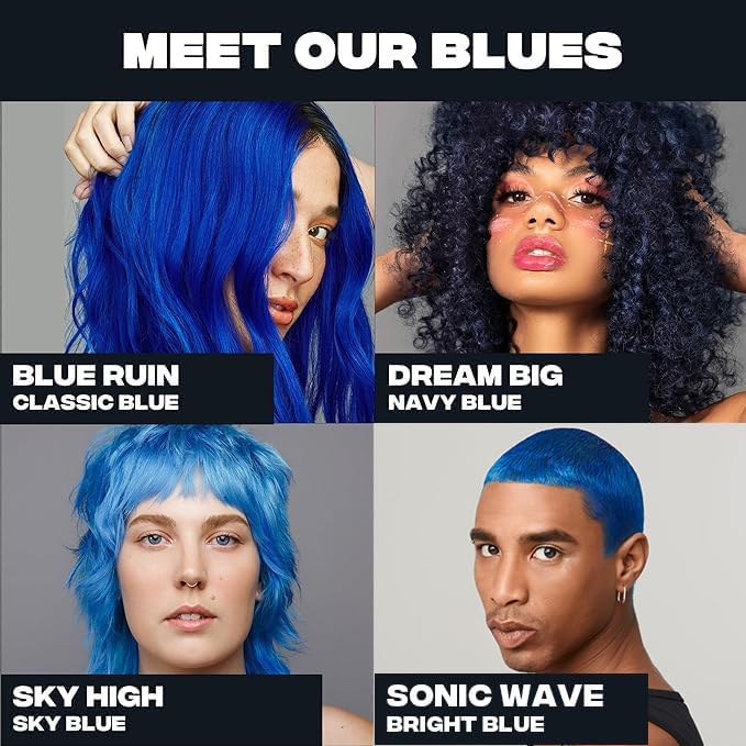 Good Dye Young Semi-Permanent Hair Color, Vegan and Cruelty-Free Blue Hair Dye, Last up to 24 Washes, Non-Damaging Conditioning Hair Color (5FL OZ, Dream Big)