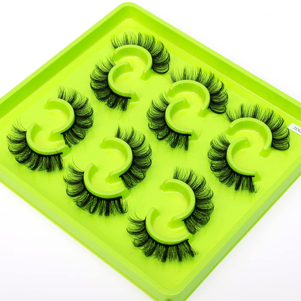 HBZGTLAD 6 Pairs Fluffy False Eyelashes Natural Faux Mink Strip 3D Lashes Pack(3DQG-104)