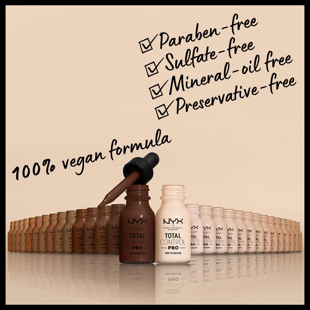 NYX PROFESSIONAL MAKEUP Total Control Pro Drop Foundation, Skin-True Buildable Coverage - Sienna (Pack of 2)