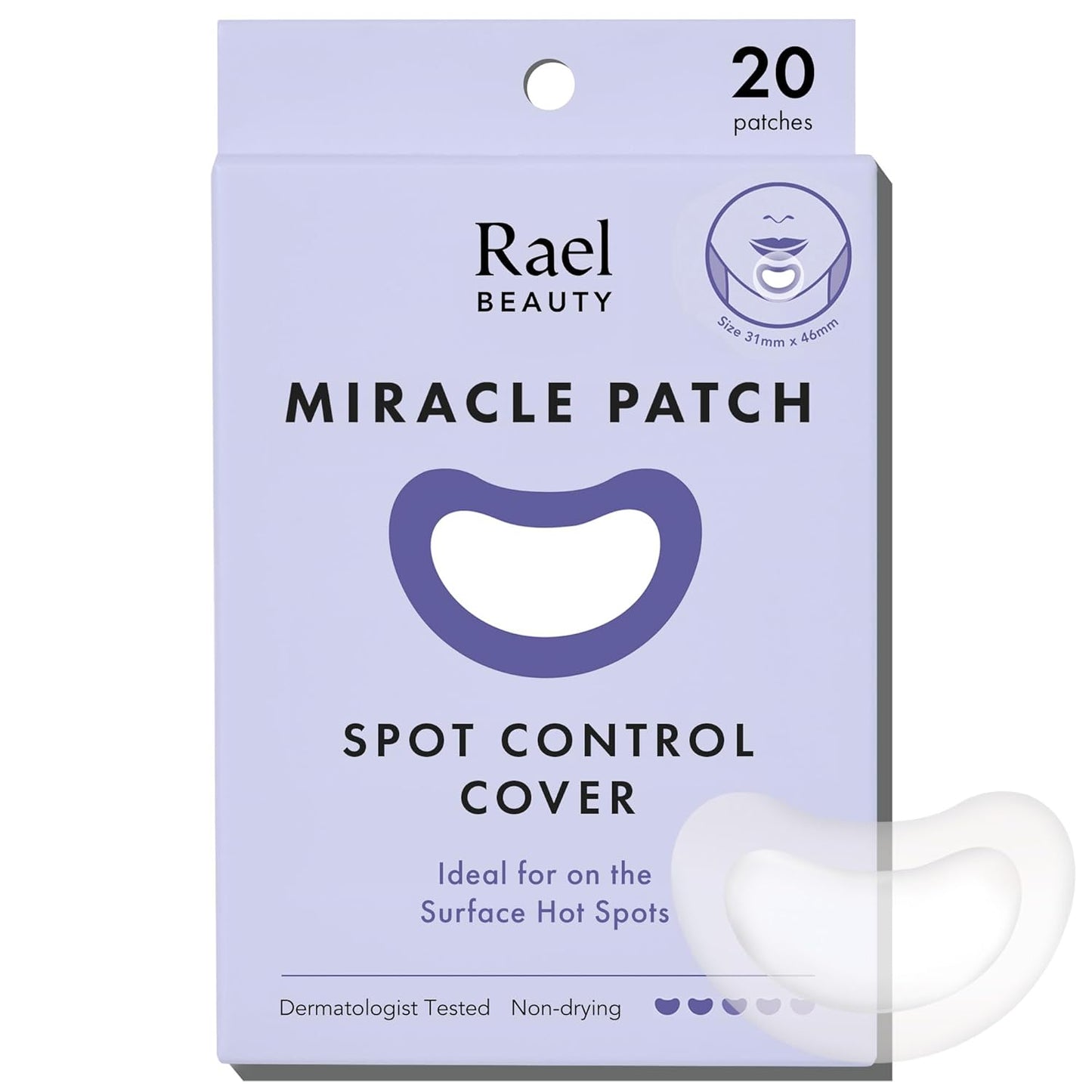 Rael Pimple Patches, Miracle Spot Control Cover - Hydrocolloid Acne Patch, Strips for Zits and Blemish, Korean Skin Care, Vegan, Cruelty Free (20 Count)
