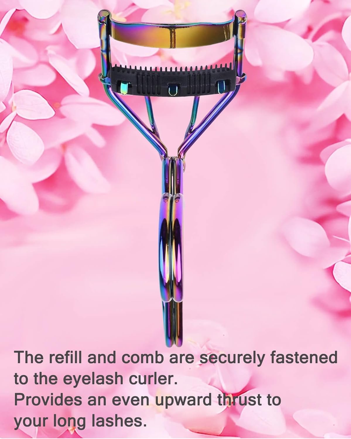 Eyelash Curlers with Comb IMMER LIEBEN Fashion Cute Eye Lash Curler with 3 Combs, 3 Refill, 10 Seconds for Long-Lasting Curl Colorful