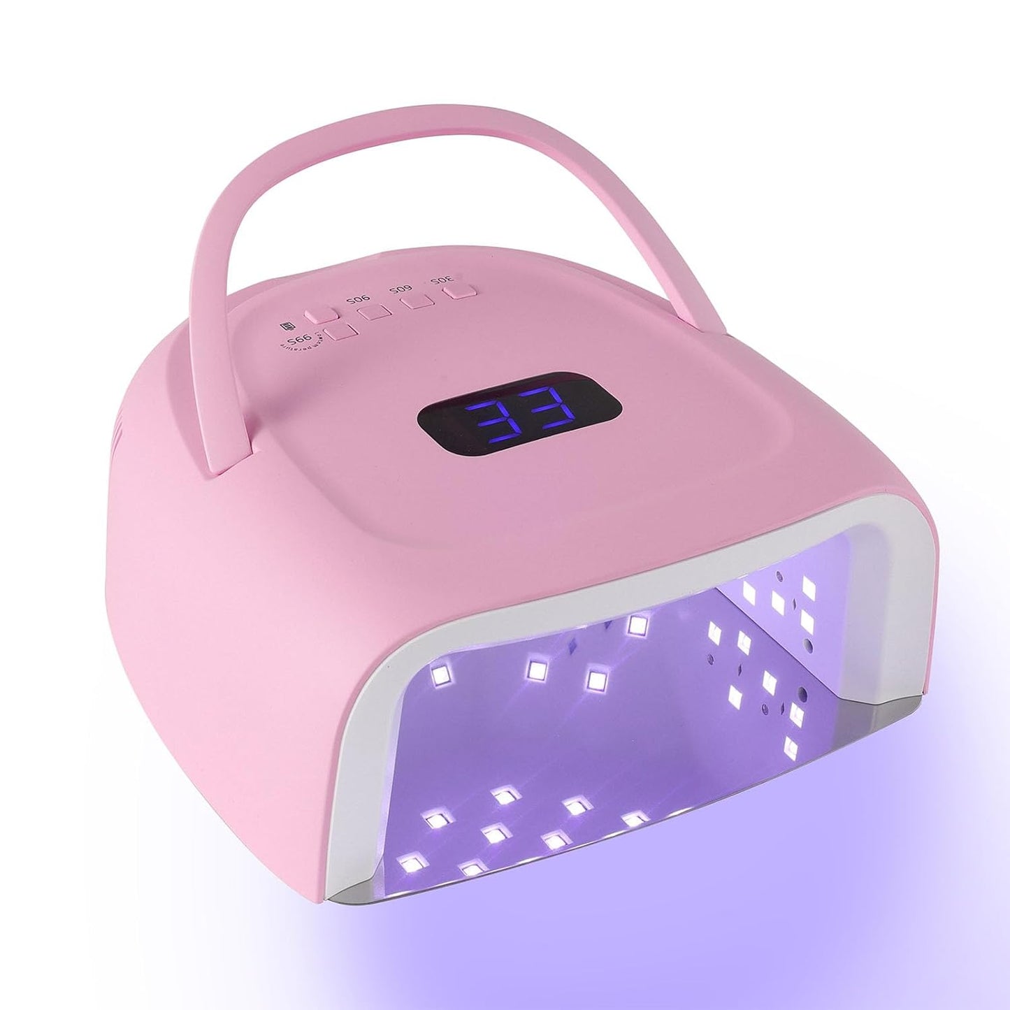 Cordless UV LED Nail Lamp 60W Rechargeable Gel Nail Lamp UV Light for Gel Nails with Auto Sensor & 4 Timer Modes Salon & Home (Pink)