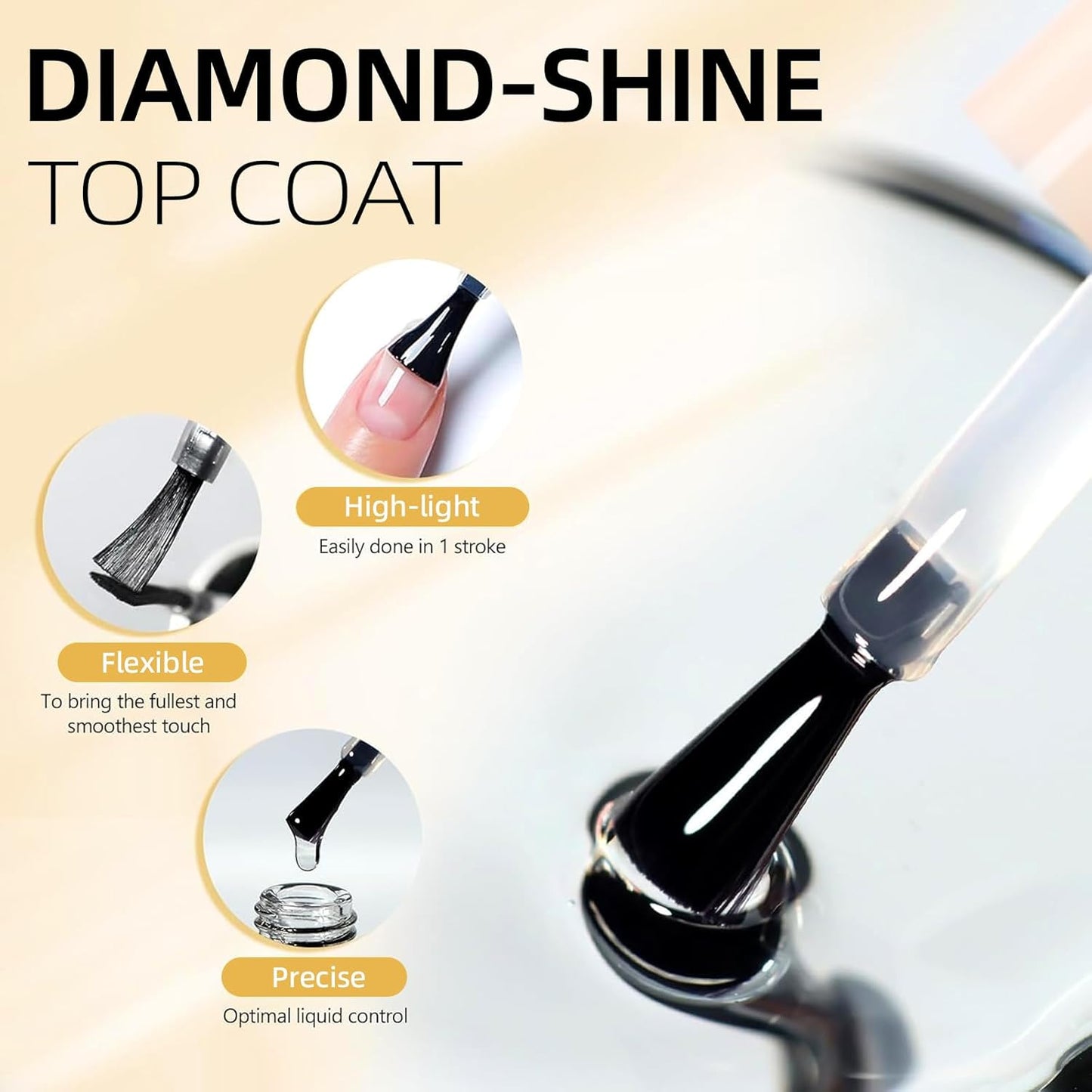 Major Dijit Base and Top Coat Nail Polish Set, 2Pcs No Wipe Shiny Top Coat for Fingernail Air Dry Clear Nail Polish Long Lasting Nail Protective DIY at Home (Base Coat Shiny Top Coat, 10 ML)