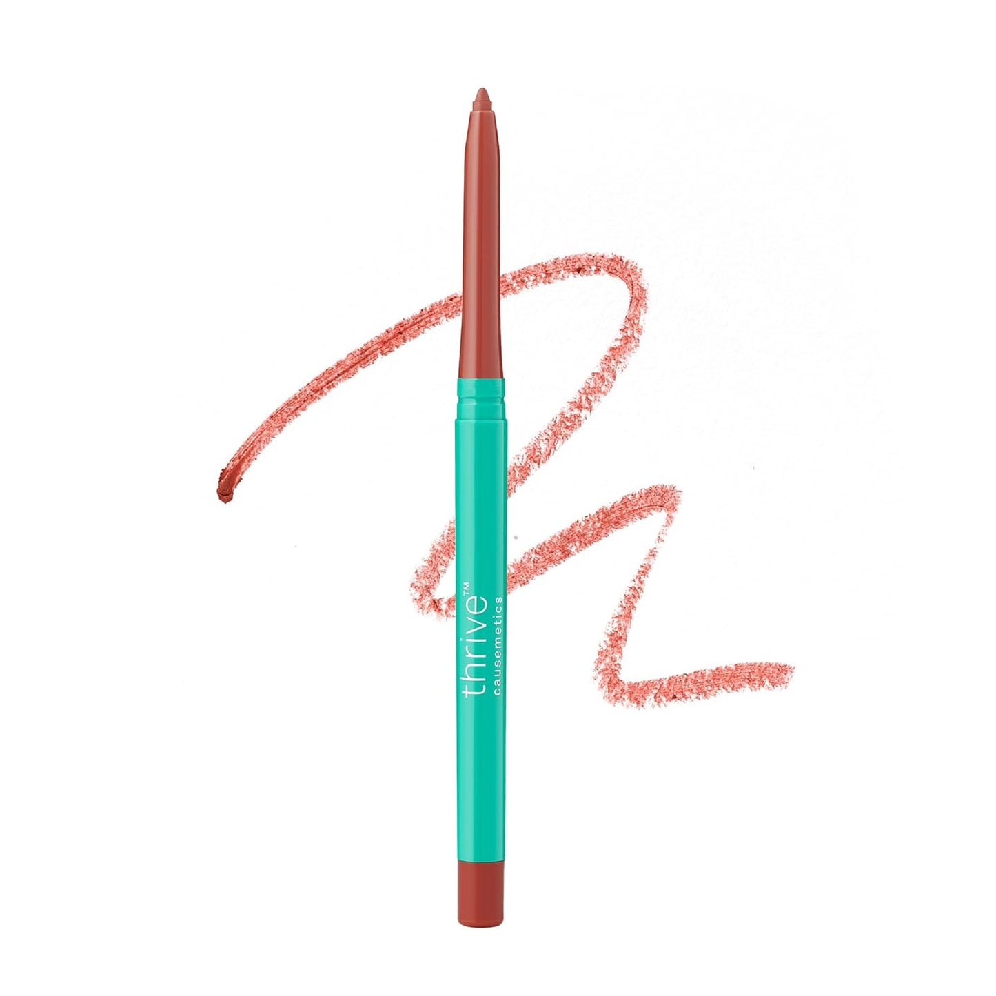 Thrive Causemetics Lip Filler Long-Wearing + Plumping Lip Liner, Shea Butter Hydrating Lip Plumper Retractable Lip Liner Pencil, Built In Sharpener, Vegan & Cruelty Free, Erika (Terracotta)