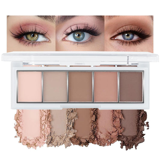 AMY'S DIARY Matte Nude Brown Beige Eye Shadow Palette Makeup, Natural Tones Eyeshadow Palette Nude Taupe Eye Shadows, for Woman Long Lasting Delanci bronzed mocha palette (#02)